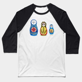 Owl Nesting Dolls - Set 1 Baseball T-Shirt